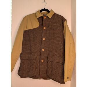 VTG Ralph Lauren Houndstooth Tweed Hunting Jacket L *READ